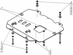 Защита картера двигателя. 3 мм, Сталь. для Lexus GS 350 2012-2020, Motodor.15010