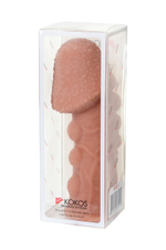 Насадка на фаллос с пузыриками, венками и ребристостью Extreme Sleeve 009 M-size - 14,7 см. (Цвет: телесный)