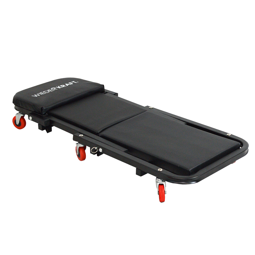 WDK-86044  Лежак ремонтный подкатной на 8-ми колёсах, складной, металлическая основа, порол. матрац