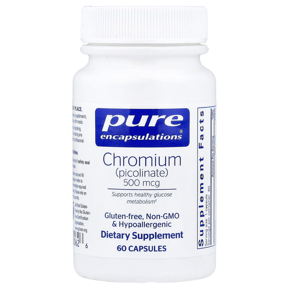 Pure Encapsulations, хром (пиколинат), 500 мкг, 60 капсул