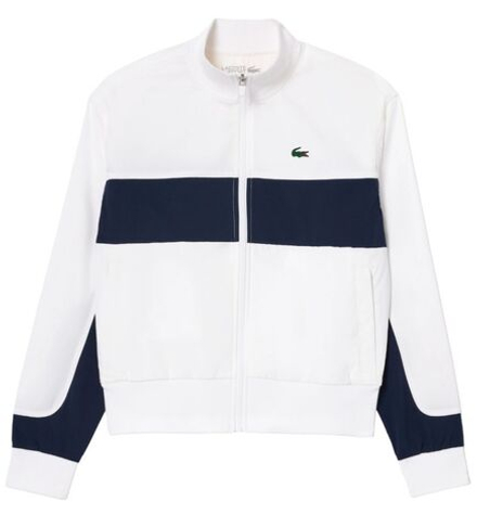 Женская теннисная куртка Lacoste Ultra-Dry Colourblock Stretch Tennis Jacket - white/navy blue