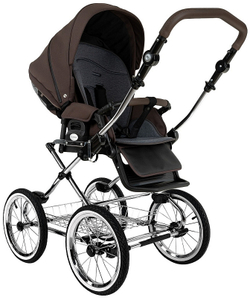 Детская коляска Roan Bass Next Classic d14 2.0 2 в 1 BSNC/93/2 Turkish Coffe/Black/руч.Cappuccino