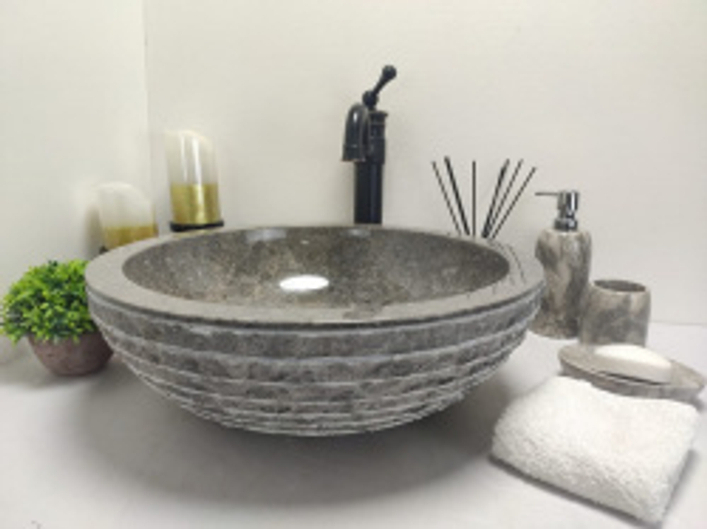 Раковина из мрамора Bowl Grey Marmo Medium BM-60034 45*45*15