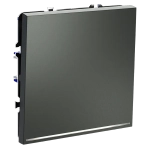 Проходной переключатель встраиваемый VOLTUM S70 одноклавишный с подсветкой 10А, (титан)