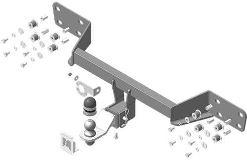 Фаркоп Motodor для Exeed VX 2021-н.в. (хром. Шар) (90027)(паспорт и сертификат в комплекте)(без электрики) 99009-E