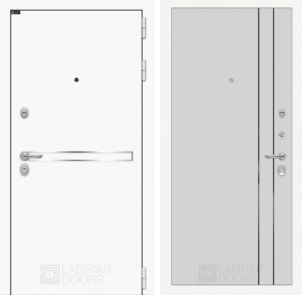 Входная дверь Лабиринт ЛАЙН ВАЙН - 10 Белый софт рельеф