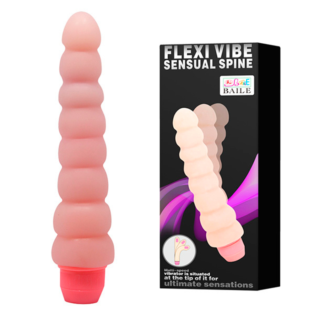 Гнущийся вибратор 19см с хребтом Baile BW-007102G