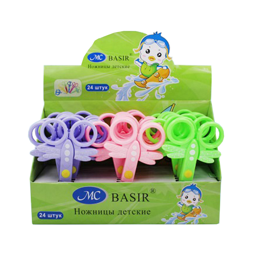 Ножницы детские Basir, с пластиковым лезвием, 12 см, ассорти