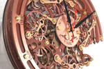 Авторские часы с шестерёнками в стиле стимпанк «Automaton Bite 1682» Коричневый с Медью