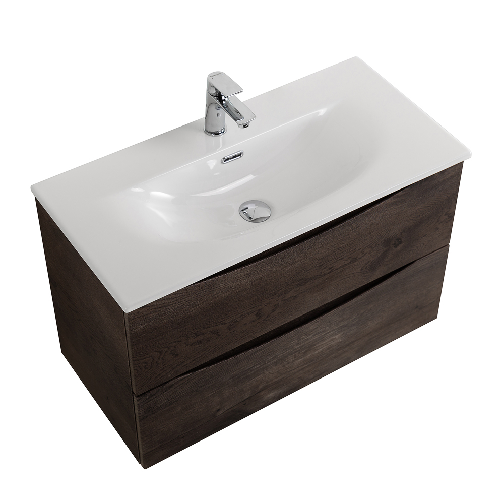 Тумба с раковиной подвесная BelBagno MARINO-CER-MINI-800-2C-SO-RNG-P Rovere Nature Grigio, раковина белая BB-8099-3-80