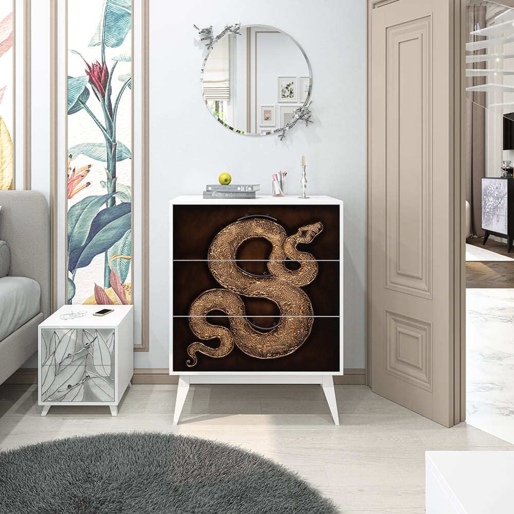 Комод Серпентис с 3 ящиками Айс