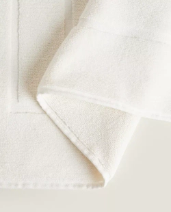 ZARA HOME ХЛОПКОВЫЙ НЕСКОЛЬЗЯЩИЙ КОВРИК ДЛЯ ВАННОЙ, СЛОНОВАЯ КОСТЬ