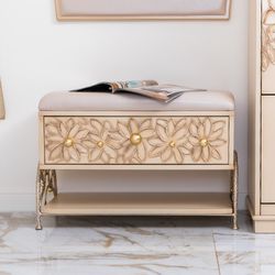 Банкетка Терра Айвори Мраморное золото