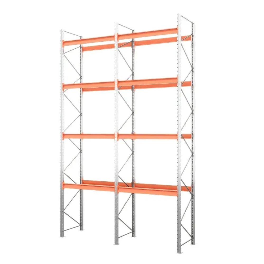 Две секции стеллажа металлического паллетного 6000х1800х1100 мм (85.1.5). Ярусы: пол+4