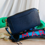 Темно-синяя сумка Marc Jacobs Logo Strap Snapshot Blue Sea Multi