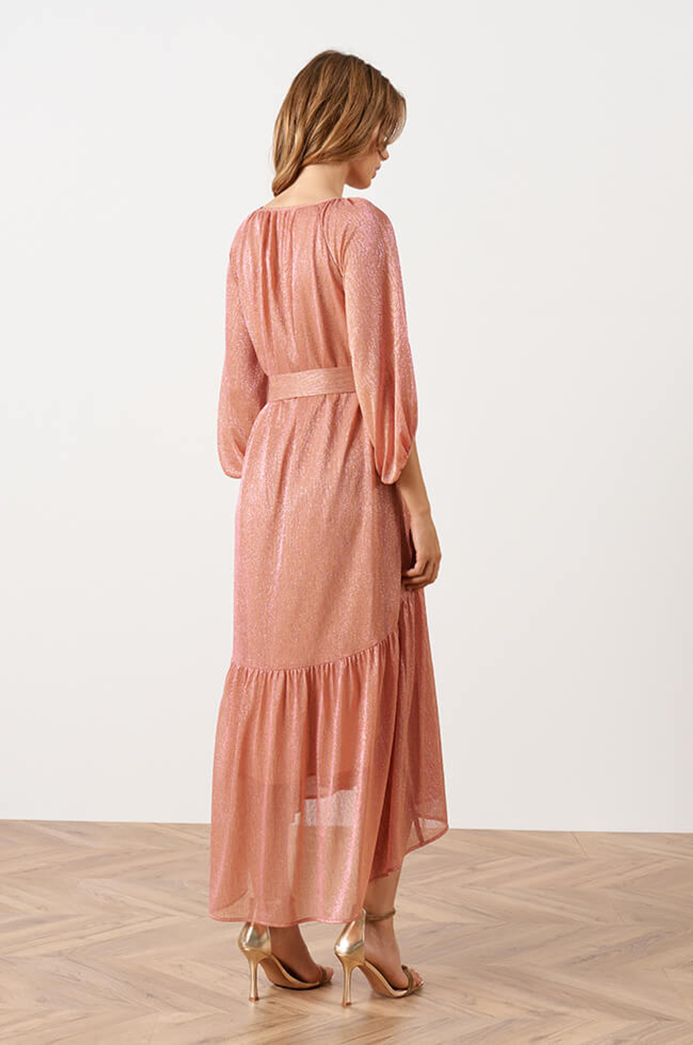 51567 Платье женское (бежево-розовый)