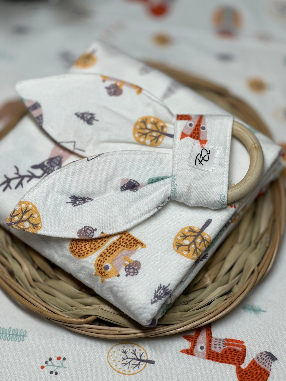 Пеленка Зверята в лесу фланель RinaAmari