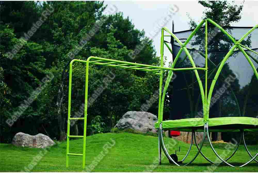 Батут с сеткой, качелями и баскетбольным кольцом, диаметр 8 фт