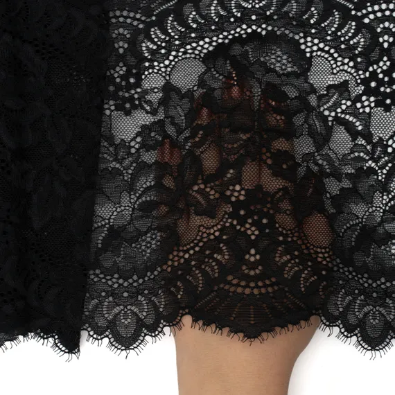 Кружево эластичное черное 21 см
