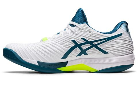 Мужские кроссовки теннисные Asics Solution Speed FF 2 Indoor - white/restful teal