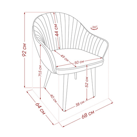 Стул Leset Вайд 360 (поворотный механизм)