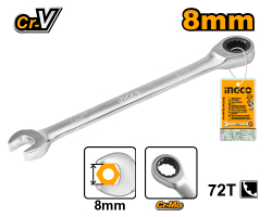 Ключ комбинированный трещоточный 8 мм  INDUSTRIAL
