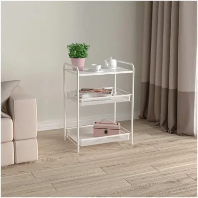 Этажерка напольная для кухни со столиком «Ладья - 33С», цвет белый, 61*45*30см