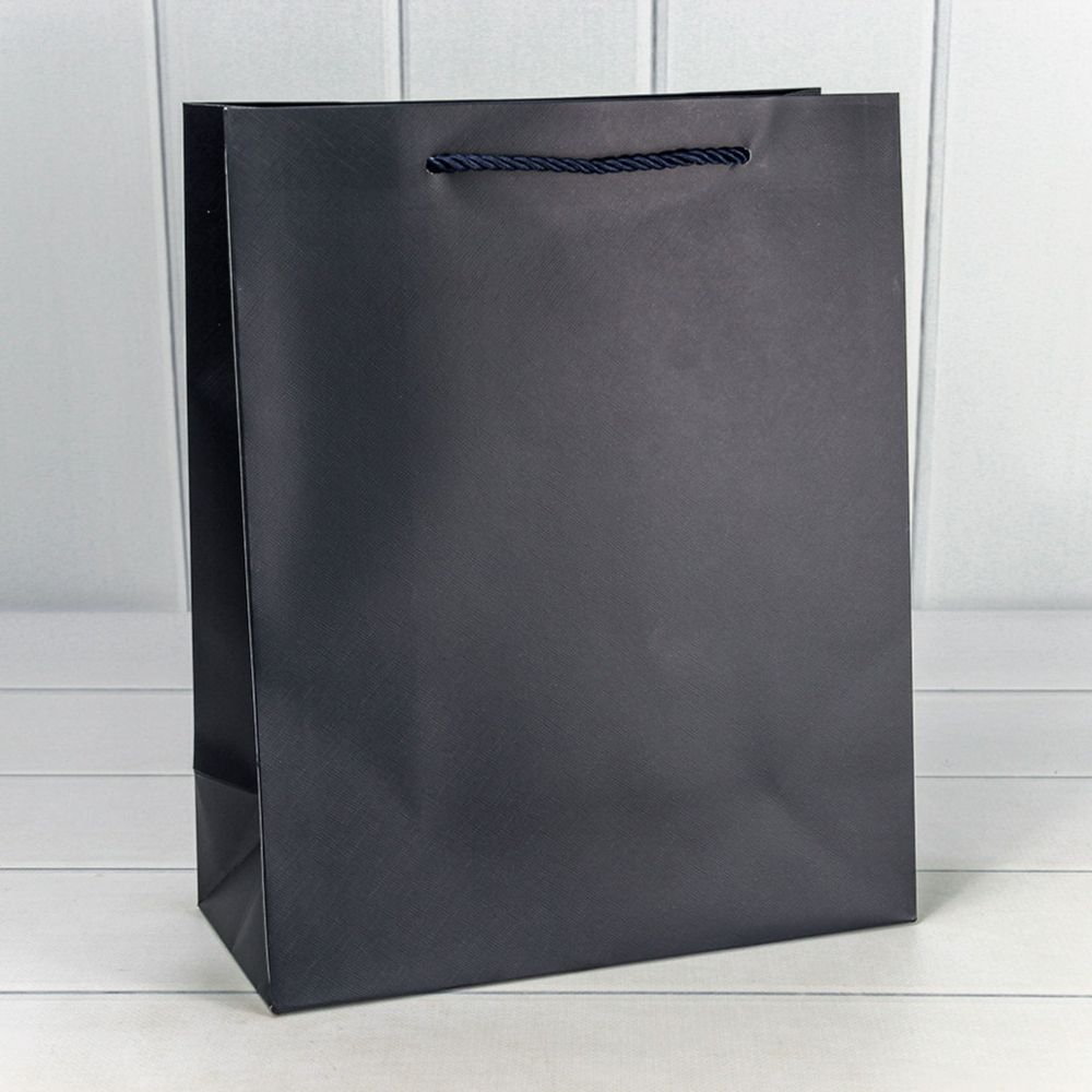 Пакет подарочный 26х32х12см "Фактура" (Синий)