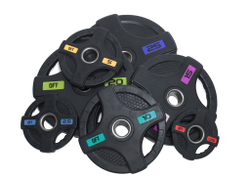 Диск олимпийский обрезиненный черный с двумя хватами 10 кг