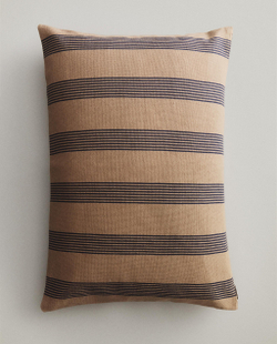 Zara Home наволочка декоративная из хлопка, светло-бежевый, в полоску, 50x75 см