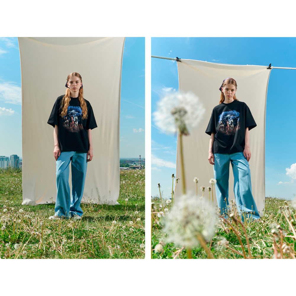 Футболка Called a Garment Horses Peach Effect