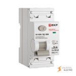 Выключатель дифференциального тока ВД-100N 2P 25А 300мА AC эл-мех 6кА PROXIMA EKF