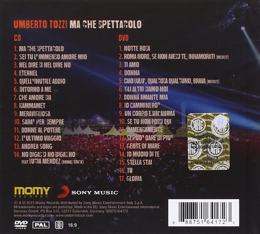 Umberto Tozzi / Ma Che Spettacolo (Deluxe Edition)(CD+DVD)