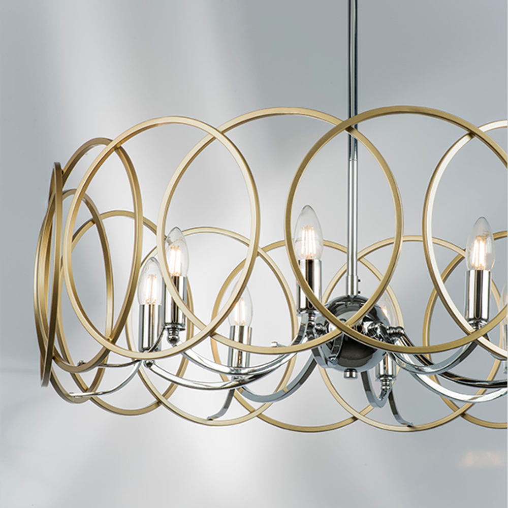 713083 Люстра REGOLO 8х40W E14 ХРОМ/ЗОЛОТО