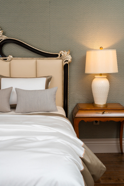 Постельное белье 2 спальное евро макси Сlaire Batiste Atelier Seine бело-зеленое