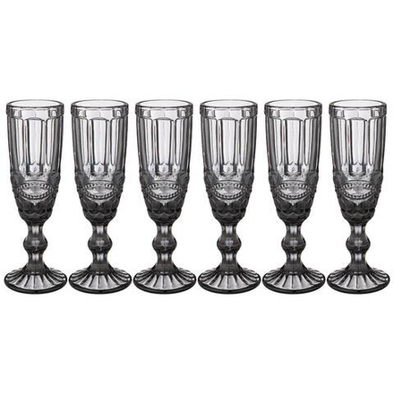 НАБОР БОКАЛОВ ДЛЯ ШАМПАНСКОГО "СЕРПЕНТИНА" ИЗ 6ШТ. СЕРИЯ "MUZA COLOR" 150МЛ. / В=20 СМ (КОР=4НАБ.)