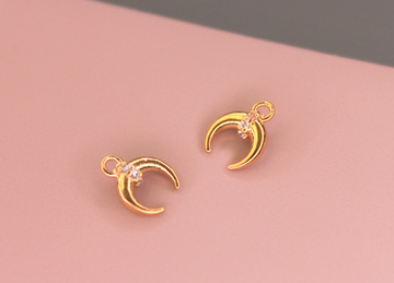 Подвеска лунница позолота 9х7 мм