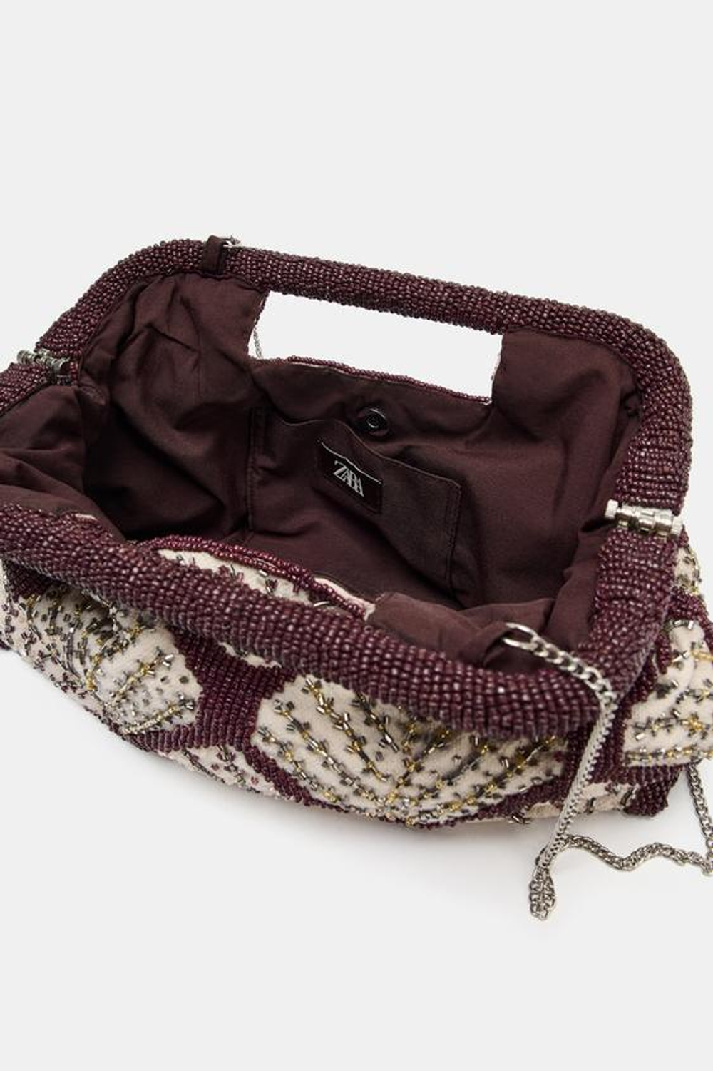 ZARA КЛАТЧ С ДЕКОРАТИВНЫМИ ДЕТАЛЯМИ, РАЗНОЦВЕТНЫЙ