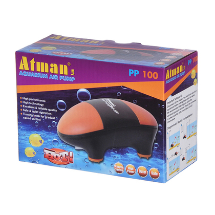 ATMAN PP-100 Компрессор супертихий для аквариумов до 100 литров, 100 л/ч, нерегулируемый