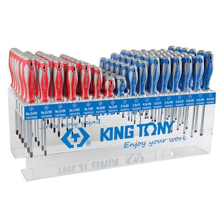 Цена на KING TONY (31416MR) Стенд со стандартными отвертками, серии 1421, 1422, 96 предметов