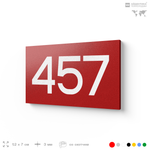 Номер на дверь 457, табличка на дверь для офиса, квартиры, кабинета, аудитории, склада, красная 120х70 мм, Айдентика Технолоджи