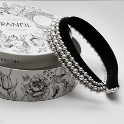 Кокошник XS с жемчугом в три ряда