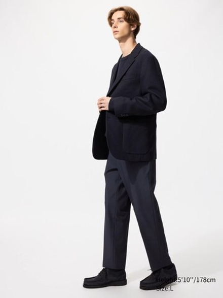 UNIQLO БРЮКИ ДЛИНОЙ ДО ЩИКОЛОТКИ, ТЕМНО-СИНИЙ