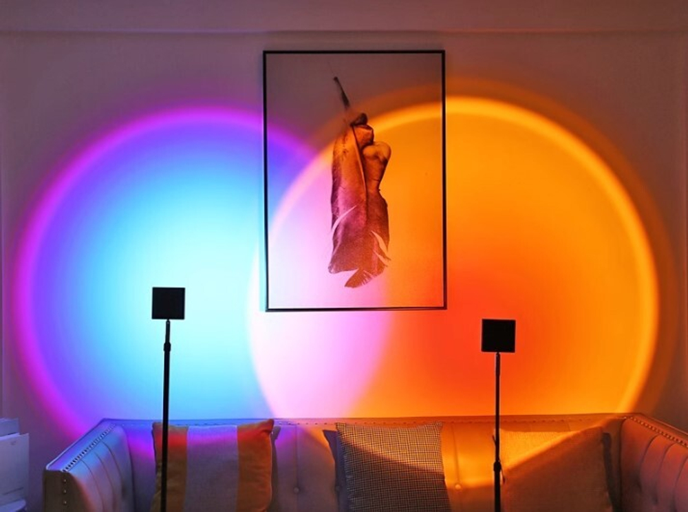 Floor design lamp Color Projector by Mandalaki Studio (yellow-Red)