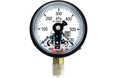Манометр электроконтактный ДМ2010ф исп V 0-600 кПа кт.1,5 d.100 IP40 M20*1,5 РШ