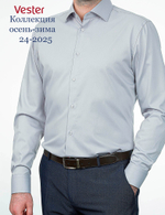 Сорочка мужская VESTER длинный рукав, цвет серый, бамбуковое волокно