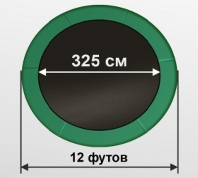 ARLAND Батут премиум 12FT с внутренней страховочной сеткой и лестницей (Dark green)