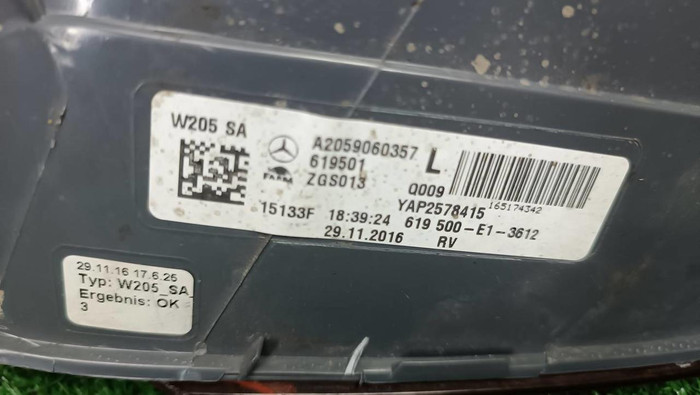 Фонарь левый Mercedes C W205 (2014-2018)