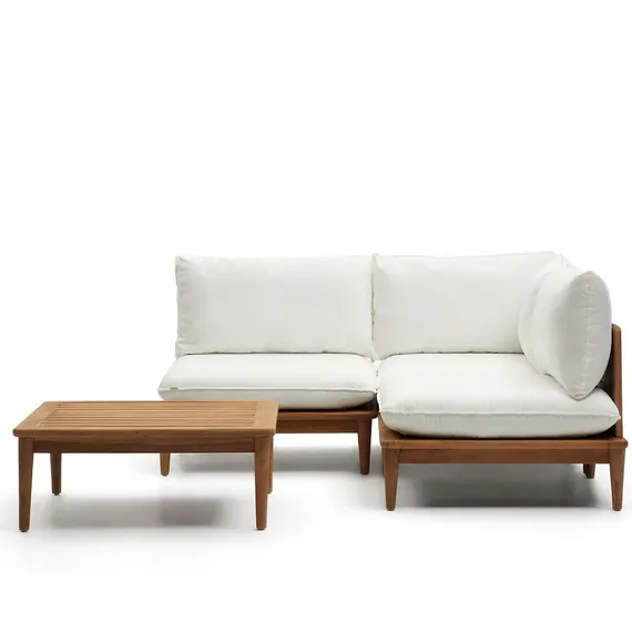 Комплект уличной мебели Portitxol из массива тика, модульный диван, столик