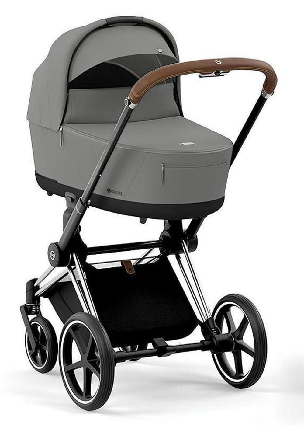 Коляска Cybex Priam IV Chrome Brown complete и автокресло Cloud G i-Size Fog Grey 3 в 1 Mirage Grey